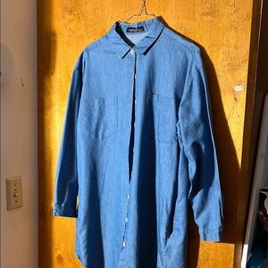 Zanzea Blue Long Sleeve Button-Up Shirt w/ pockets